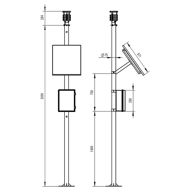  小型氣象站產(chǎn)品尺寸圖