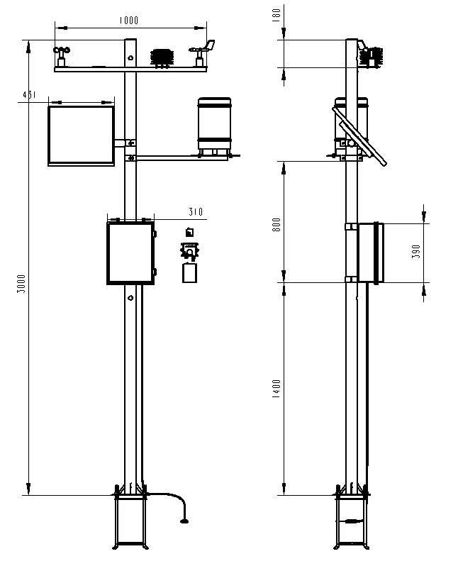 農(nóng)田氣象監(jiān)測站產(chǎn)品結(jié)構(gòu)圖